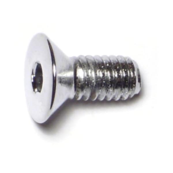 5/16"-18 Socket Head Cap Screw, Flat, Chrome Plated Steel, 3/4 in Length, 10 PK
